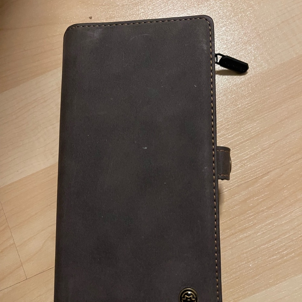 Case Me IPhone 12- 15 Pro Dark Brown Wallet Case with Logo - New
